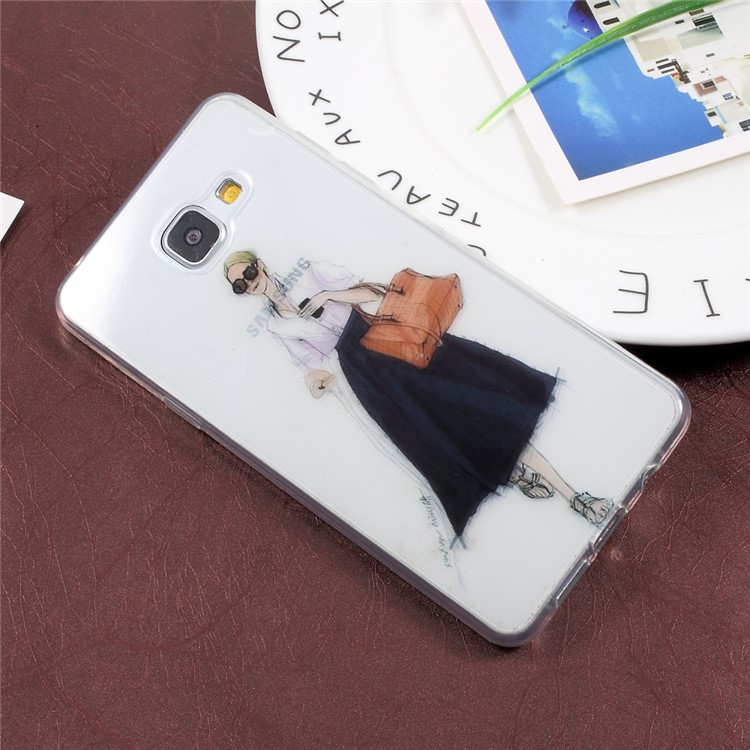 IMD Pattern Printing Clear TPU Protection Cell Phone Case for Samsung Galaxy A5 SM-A510F (2016) - Stylish Girl Pattern-4