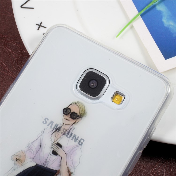 IMD Pattern Printing Clear TPU Protection Cell Phone Case for Samsung Galaxy A5 SM-A510F (2016) - Stylish Girl Pattern-5
