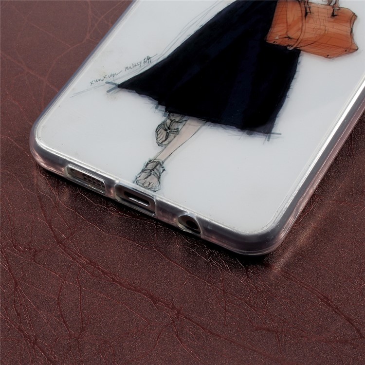 IMD Pattern Printing Clear TPU Protection Cell Phone Case for Samsung Galaxy A5 SM-A510F (2016) - Stylish Girl Pattern-6
