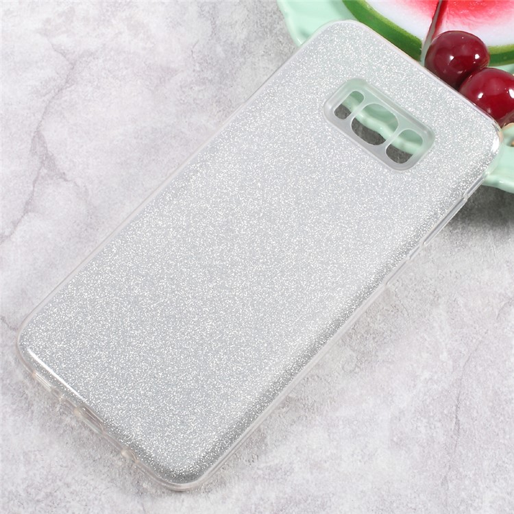 Glittery TPU + PC Hybrid Phone Case for Samsung Galaxy S8 Plus G955 - Silver-1