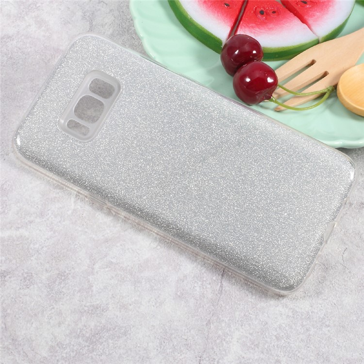 Glittery TPU + PC Hybrid Phone Case for Samsung Galaxy S8 Plus G955 - Silver-3