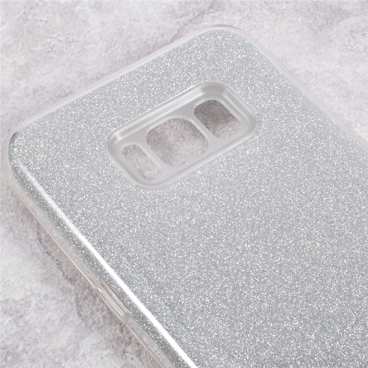 Glittery TPU + PC Hybrid Phone Case for Samsung Galaxy S8 Plus G955 - Silver-4