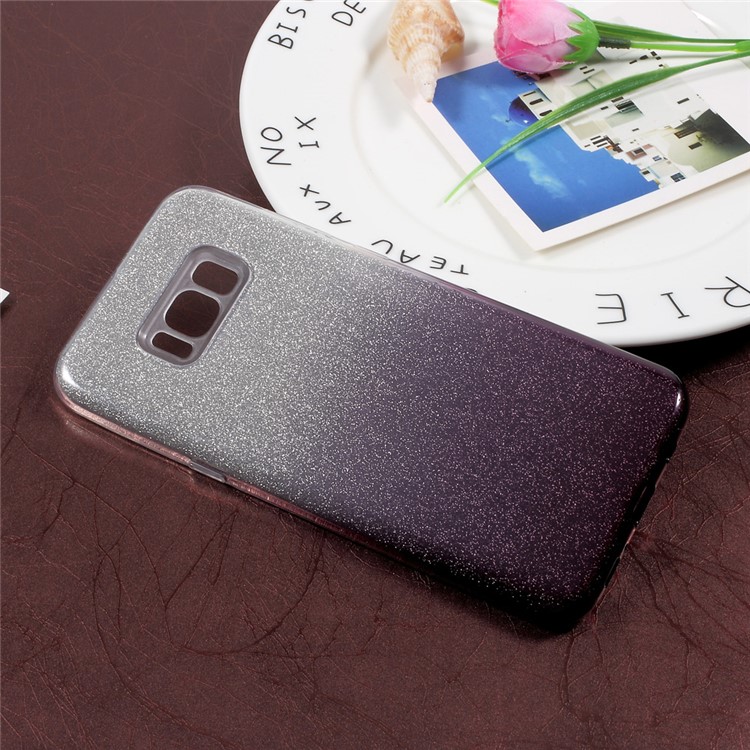 Gradient Color TPU + PC Back Case with Flash Paper for Samsung Galaxy S8+ SM-G955 - Grey-3