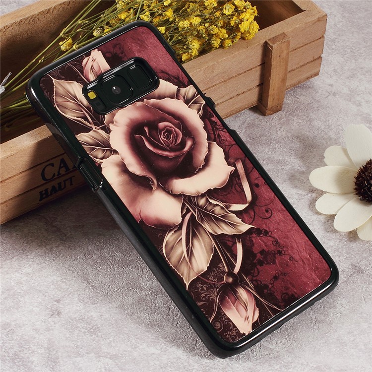 For Samsung Galaxy S8 G950 PC Phone Case with 2D Heat Transfer Printing Aluminum Sheet Coated Skin - Gothic Rose-1