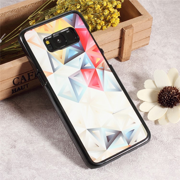 

For Samsung Galaxy S8 G950 2D Heat Transfer Printing Aluminum Sheet Skin PC Cellphone Case - Colored Triangles