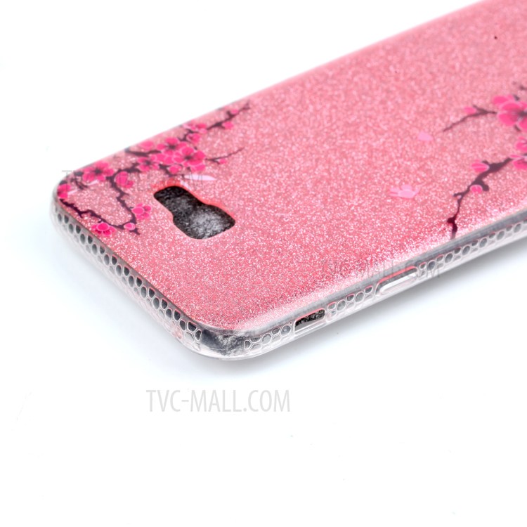 Double-sided IMD Flash Powder TPU Cover for Samsung Galaxy A7 (2017) - Plum Flowers-4