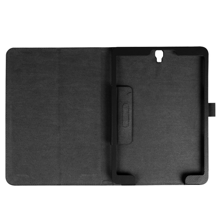 For Samsung Galaxy Tab S3 9.7-inch T820 Litchi Texture Stand Leather Case Cover - Black-2