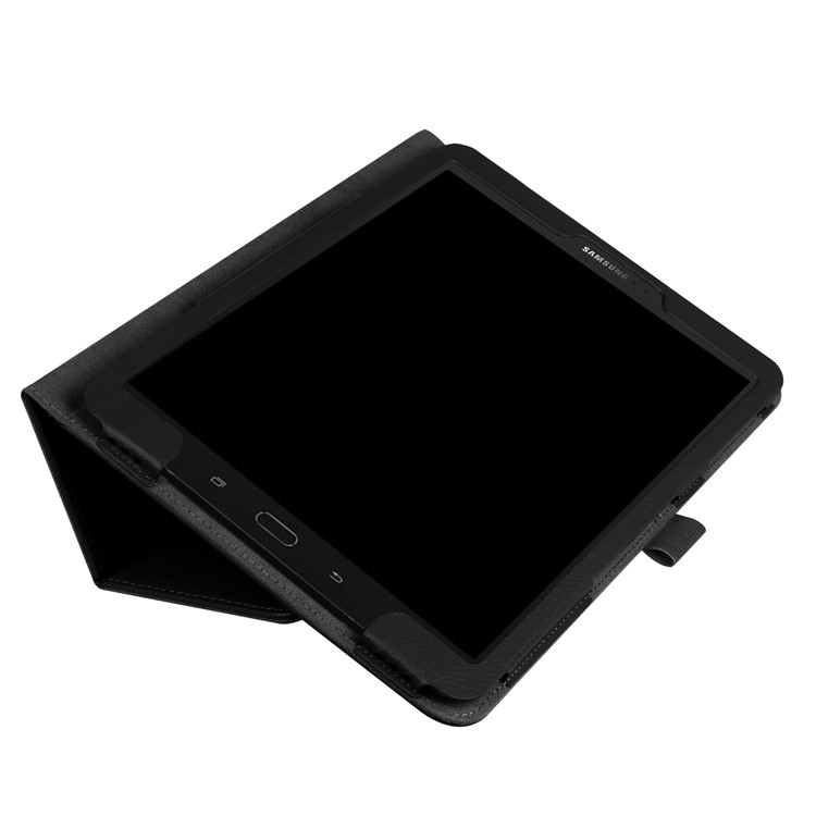 For Samsung Galaxy Tab S3 9.7-inch T820 Litchi Texture Stand Leather Case Cover - Black-4