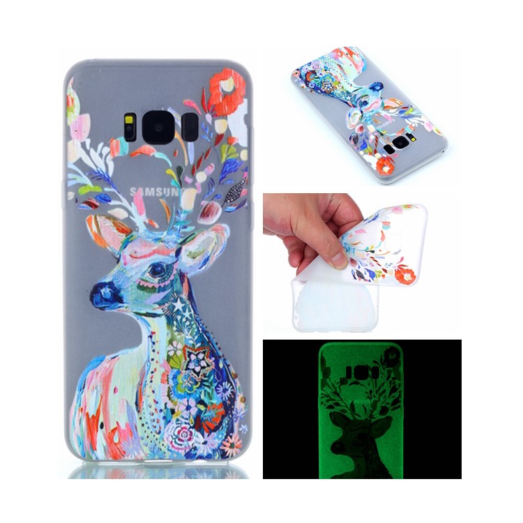Noctilucent Soft TPU Case for Samsung Galaxy S8+ SM-G955 - Colorized Deer-1