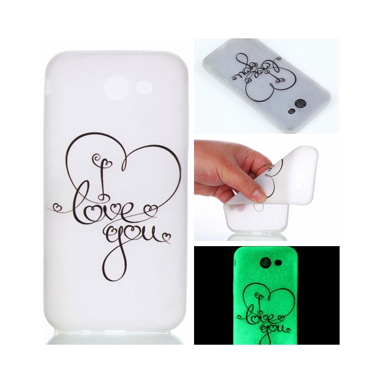 Noctilucent TPU Protection Case for Samsung Galaxy J3 Emerge/J3 Prime/J3 (2017) - I Love You Pattern-1
