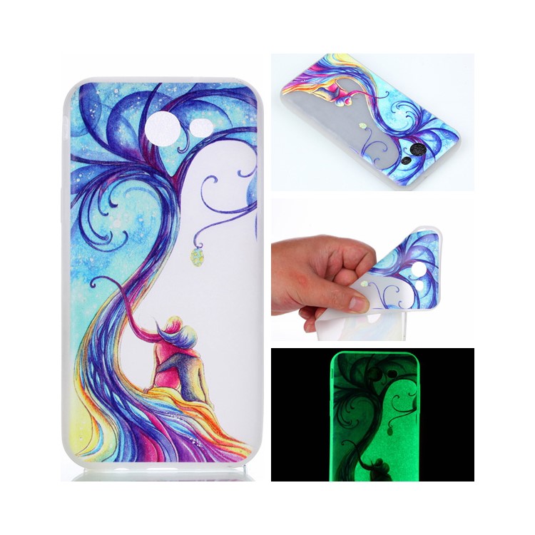 Noctilucent Flexible TPU Case for Samsung Galaxy J7 (2017) - Two Beauty Sitting on the Branch-1