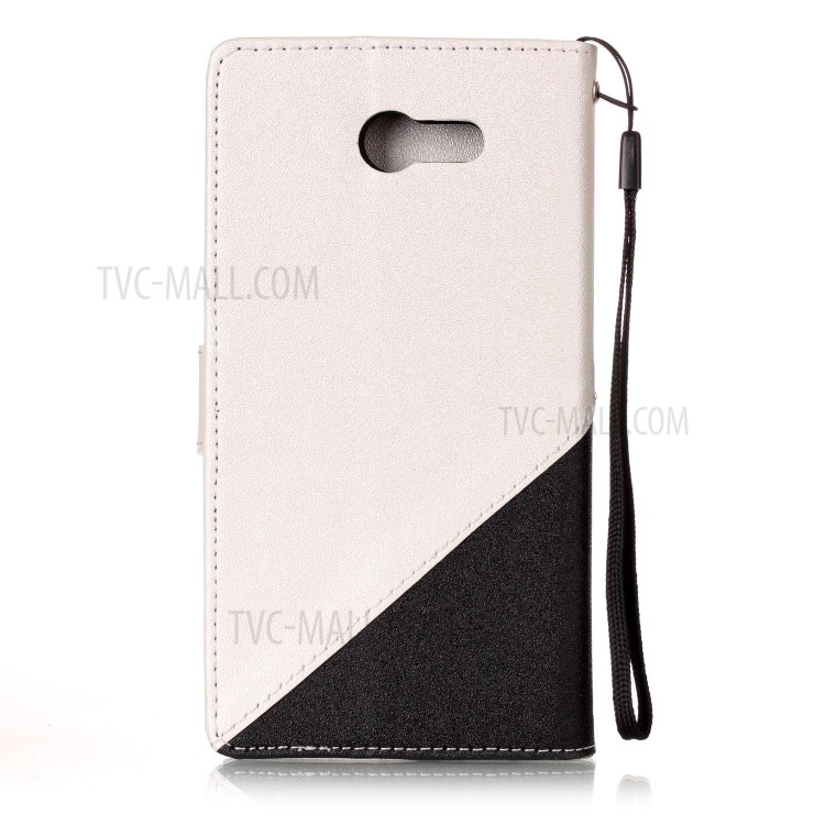 Assorted Color Foldable Sand-like Grain Leather Wallet Case Shell for Samsung Galaxy J3 Emerge/J3 Prime/J3 (2017) - White-2