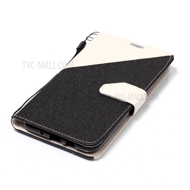Assorted Color Sand-like Grain Leather Wallet Case Shell with Lanyard for Samsung Galaxy J7 (2017) - White-5