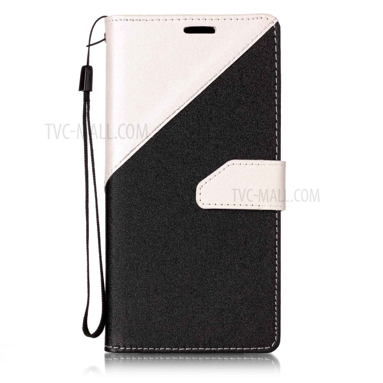 Contrast Color Sand-like Grain Leather Wallet Case for Samsung Galaxy S8 G950 - White-1