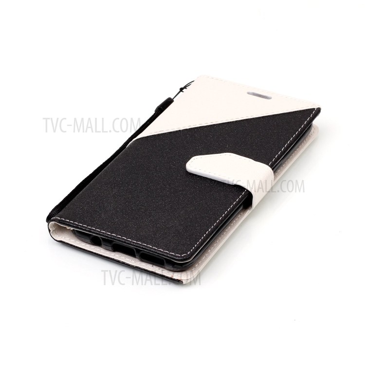 Contrast Color Sand-like Grain Leather Wallet Case for Samsung Galaxy S8 G950 - White-5