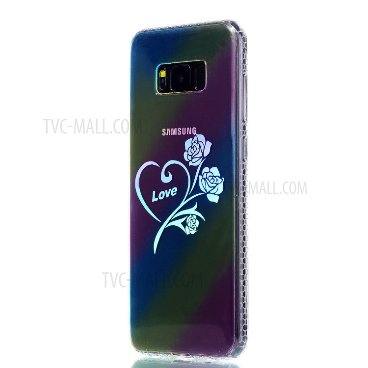 Colorful Eletroplating IMD Flexible TPU Phone Case for Samsung Galaxy S8 Plus G955 - Love and Roses-2