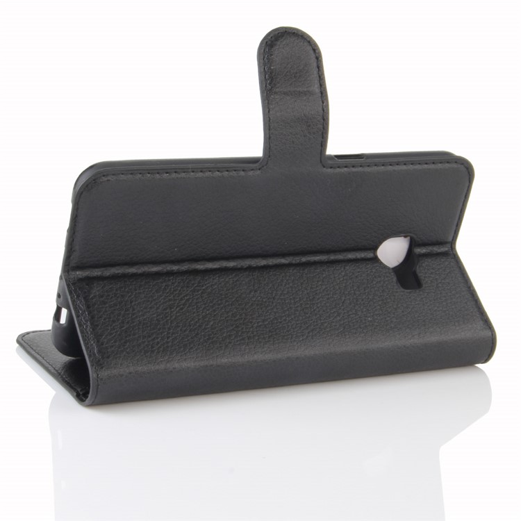 Lychee Skin Wallet Leather Stand Case for Samsung Galaxy C5 Pro - Black-5