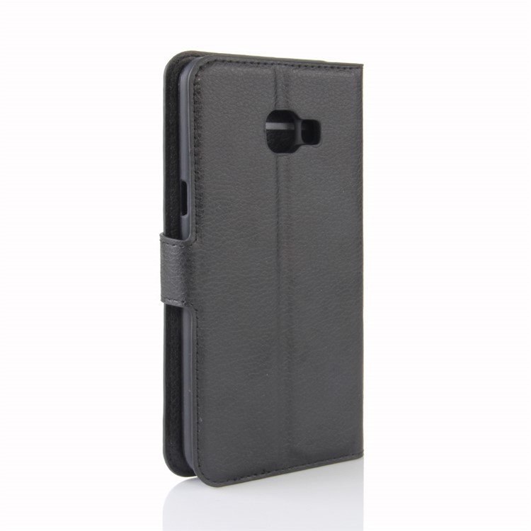Lychee Skin Wallet Leather Stand Case for Samsung Galaxy C5 Pro - Black-6