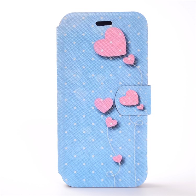 Pattern Printing Leather Stand Case for Samsung Galaxy A3 (2017) - Pink Hearts-2
