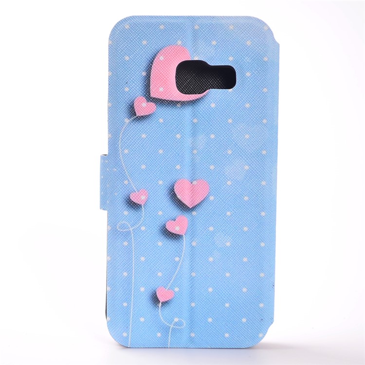 Pattern Printing Leather Stand Case for Samsung Galaxy A3 (2017) - Pink Hearts-3