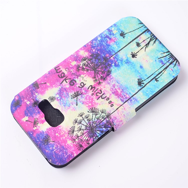 Pattern Printing Leather Cell Phone Case for Samsung Galaxy A5 (2017) SM-A520F - Dandelion and Quote-5