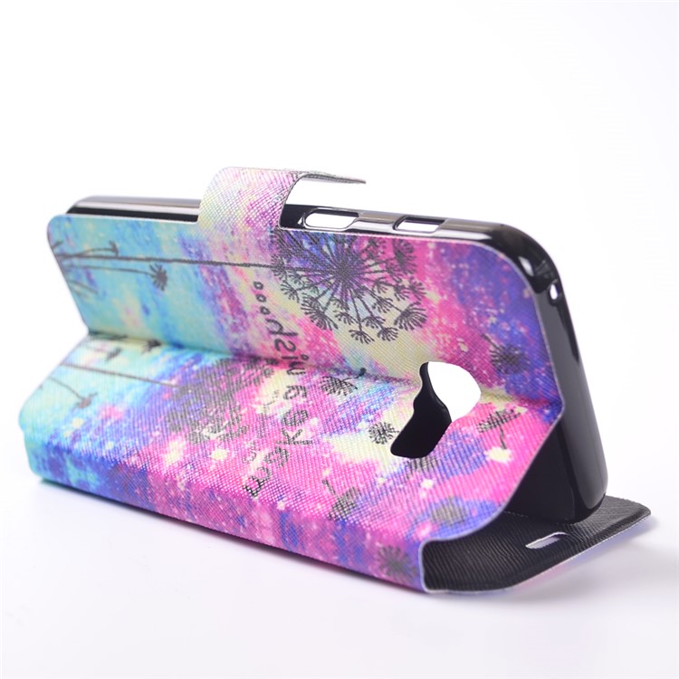 Pattern Printing Leather Cell Phone Case for Samsung Galaxy A5 (2017) SM-A520F - Dandelion and Quote-6