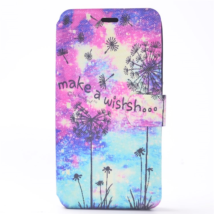 Pattern Printing Leather Stand Case for Wiko Lenny 3 - Dandelion and Quote-2