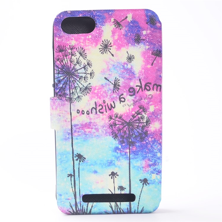 Pattern Printing Leather Stand Case for Wiko Lenny 3 - Dandelion and Quote-3