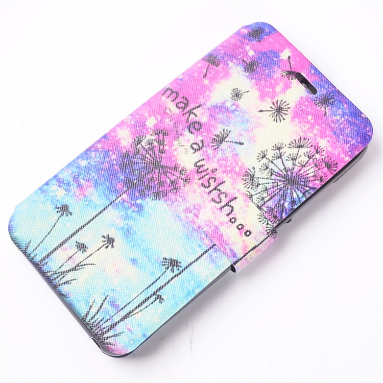 Pattern Printing Leather Stand Case for Wiko Lenny 3 - Dandelion and Quote-4