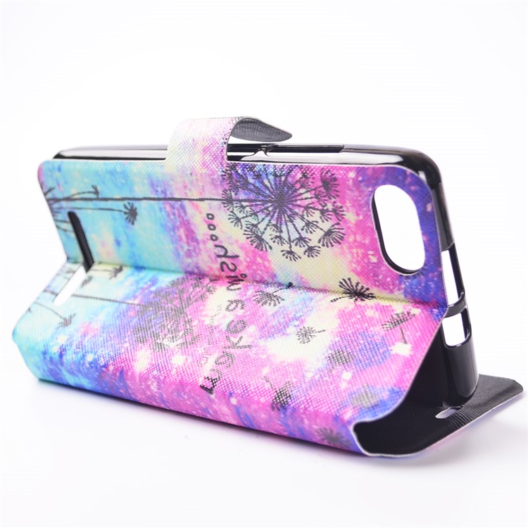 Pattern Printing Leather Stand Case for Wiko Lenny 3 - Dandelion and Quote-8