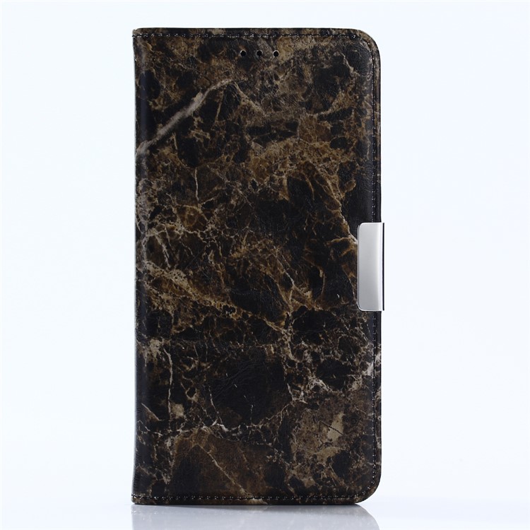 Marble Pattern Leather Wallet Stand Shell for Samsung Galaxy C7 Pro - Black-1