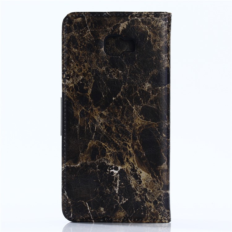 Marble Pattern Leather Wallet Stand Shell for Samsung Galaxy C7 Pro - Black-2