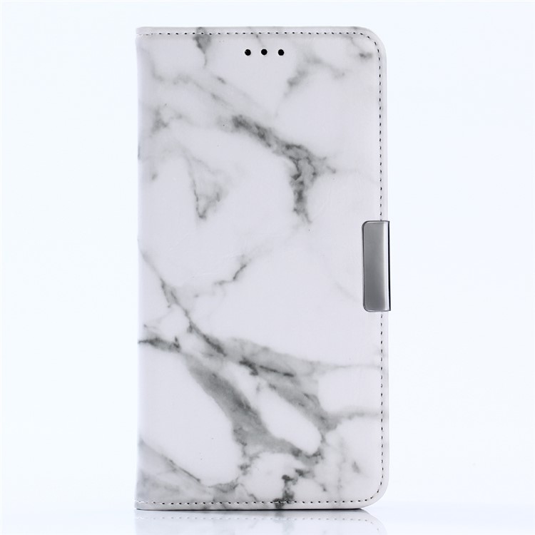Marble Pattern Leather Wallet Case with Stand for Samsung Galaxy C7 Pro - White-1