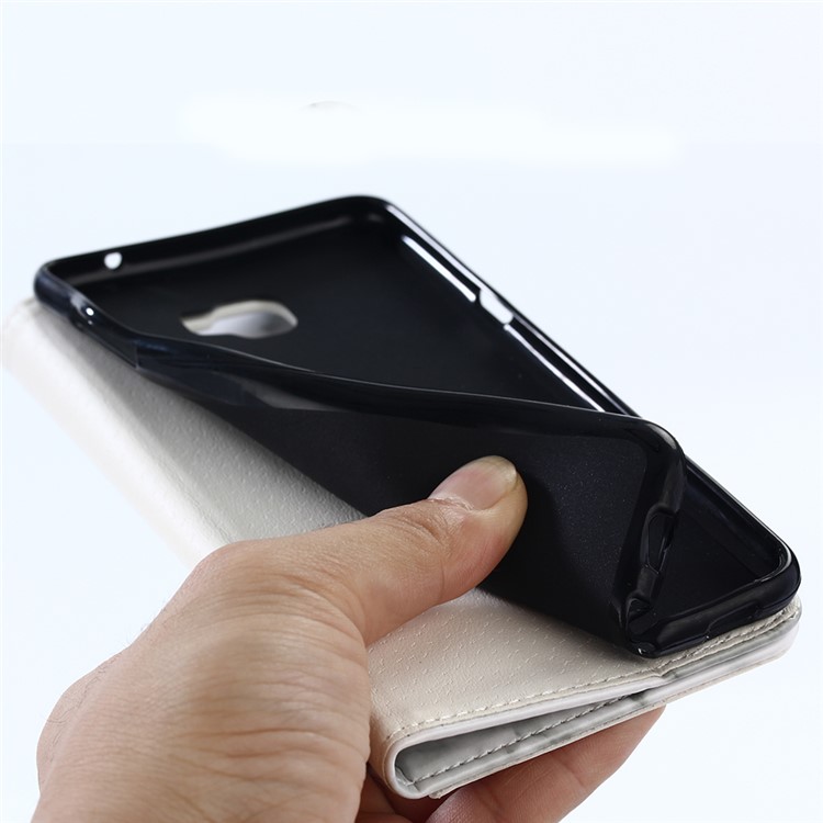 Marble Pattern Leather Wallet Case with Stand for Samsung Galaxy C7 Pro - White-10