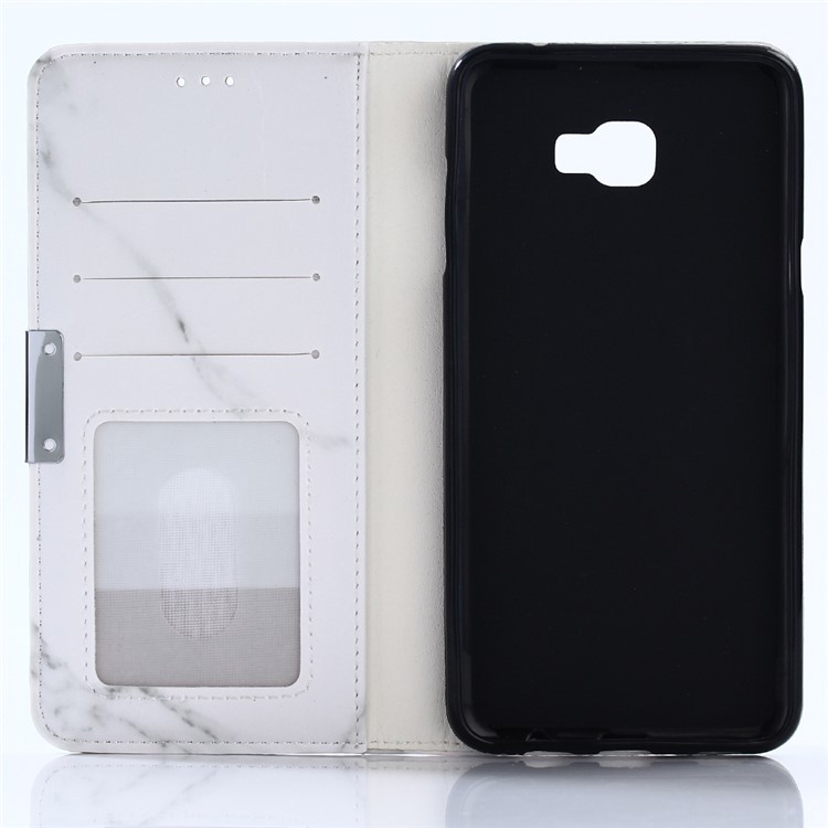Marble Pattern Leather Wallet Case with Stand for Samsung Galaxy C7 Pro - White-3