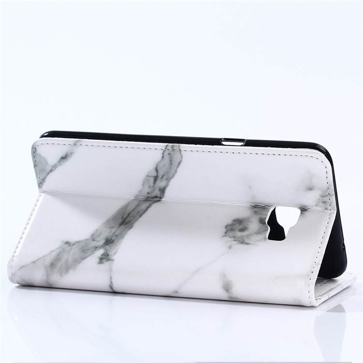 Marble Pattern Leather Wallet Case with Stand for Samsung Galaxy C7 Pro - White-4
