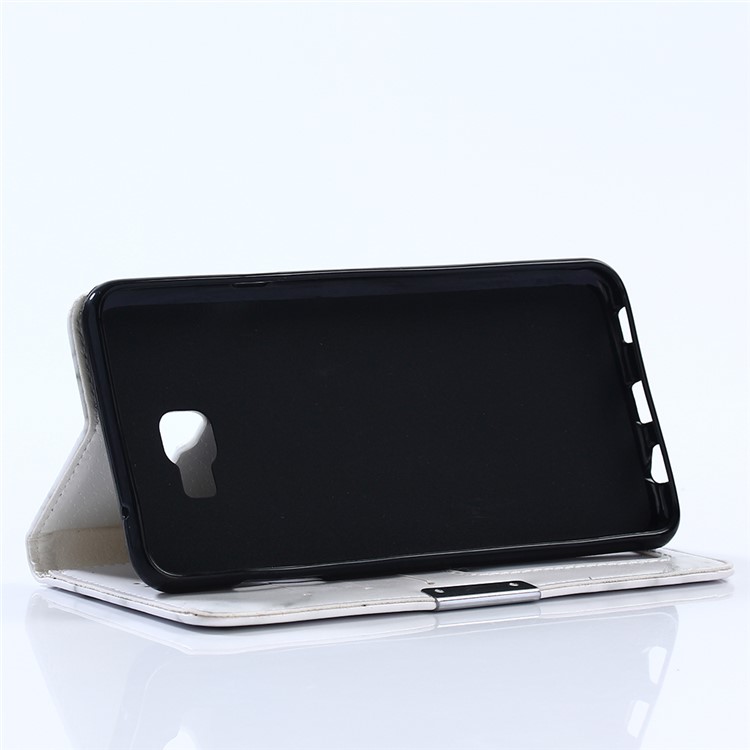 Marble Pattern Leather Wallet Case with Stand for Samsung Galaxy C7 Pro - White-5