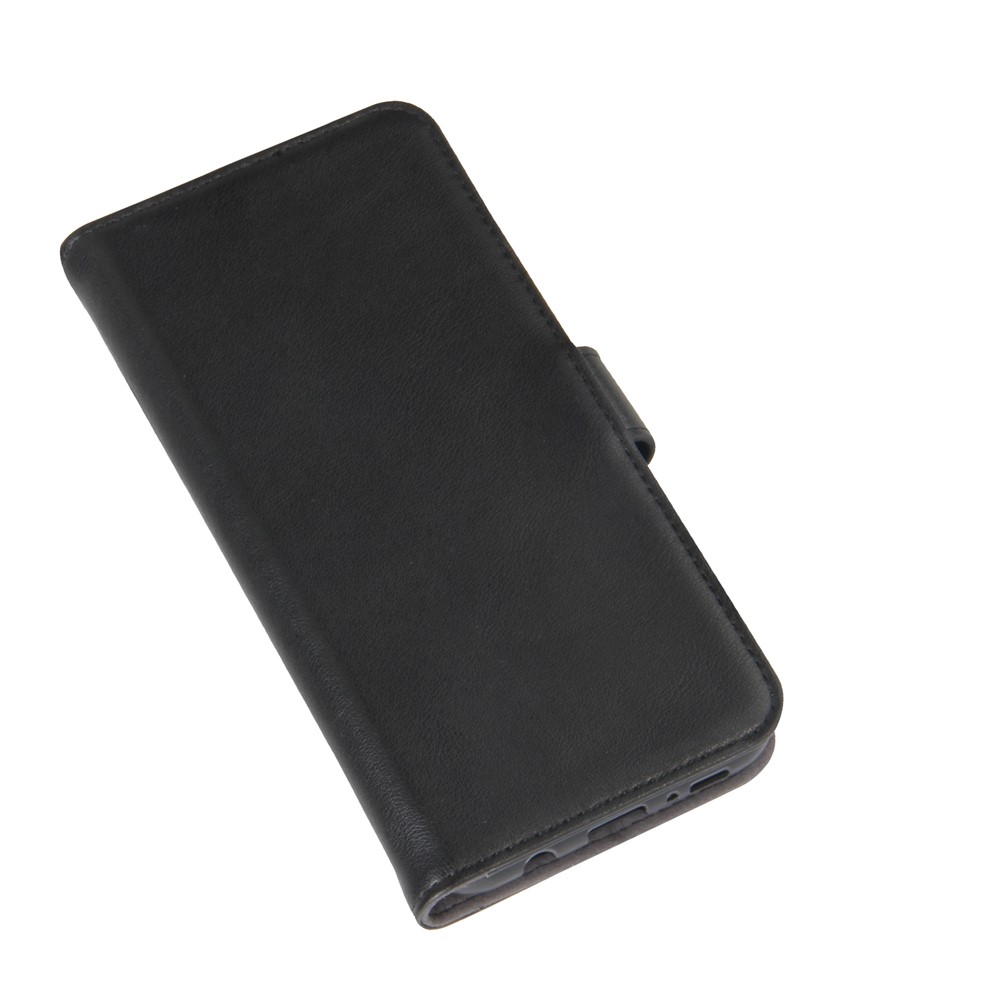 Genuine Split Leather Wallet Stand Phone Case for Samsung Galaxy S8 G950 - Black-1