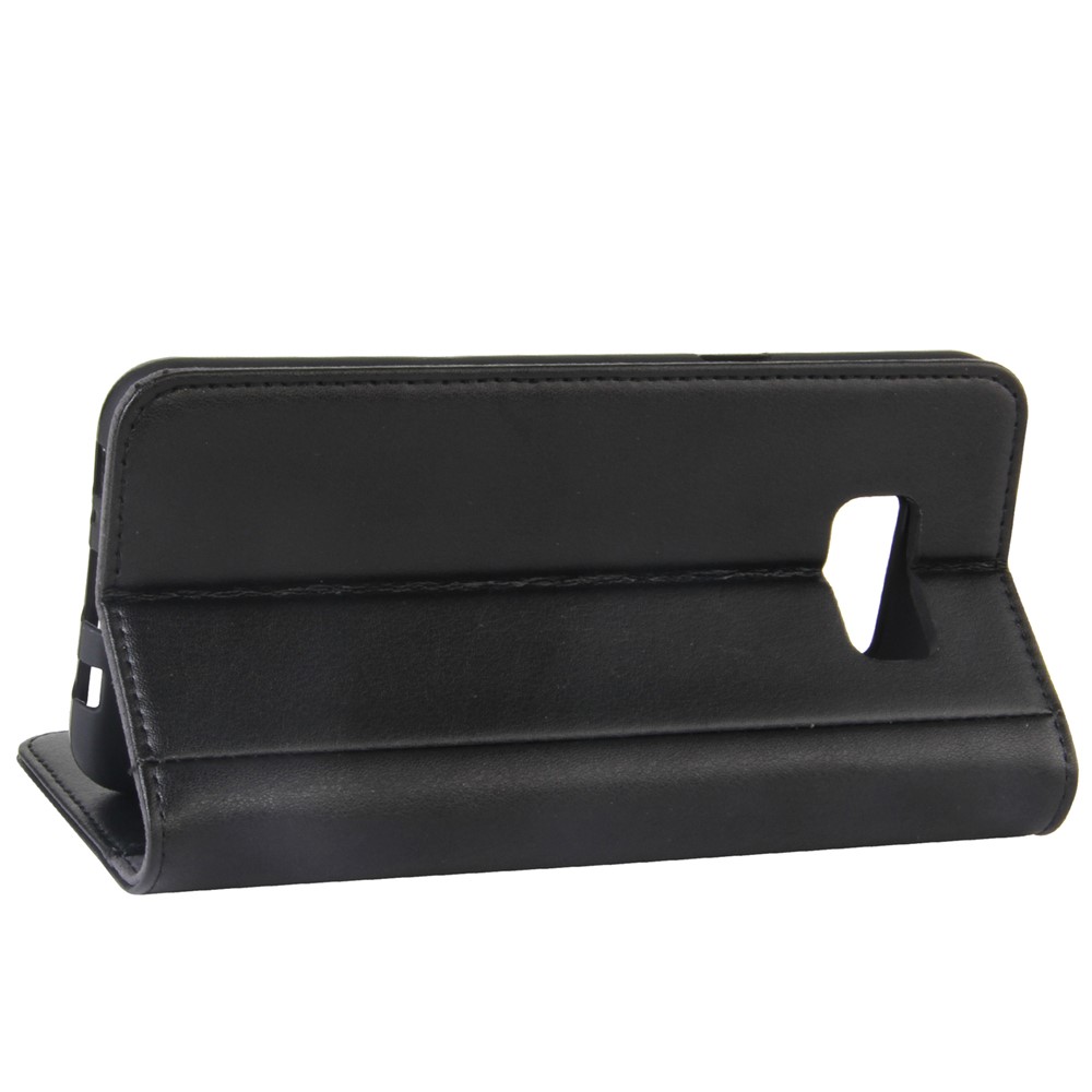 Genuine Split Leather Card Holder Stand Flip Case for Samsung Galaxy S8 Plus G955 - Black-5