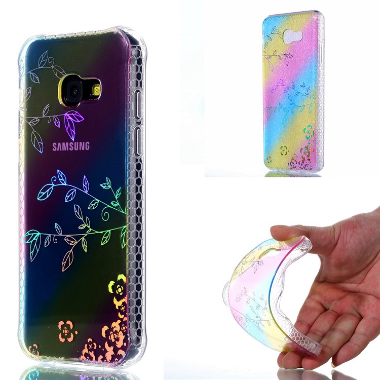 Colorful Eletroplating IMD TPU Phone Back Case for Samsung Galaxy A5 (2017) SM-A520F - Leaves-1