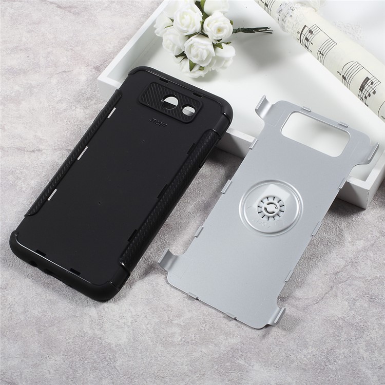 Armor Magnetic Ring Holder TPU PC Back Cover for Samsung Galaxy J3 Emerge/J3 Prime/J3 (2017) - Silver-6