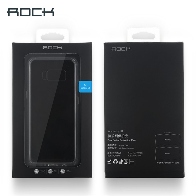 ROCK Pure Series for Samsung Galaxy S8 G950 Clear PC + TPU Frame Hybrid Phone Case - Black-4