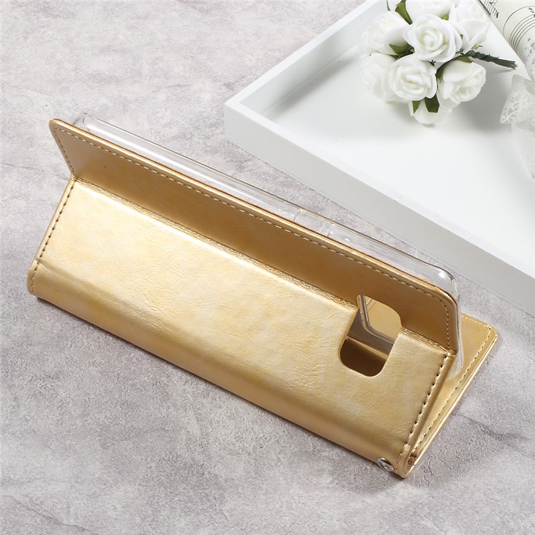 MERCURY GOOSPERY Blue Moon Wallet Stand Leather Casing for Samsung Galaxy S8 Plus G955 - Gold-4