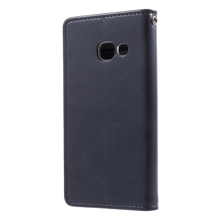 MERCURY GOOSPERY Blue Moon for Samsung Galaxy A3 (2017) A320 Leather Wallet Shell with Stand - Dark Blue-3