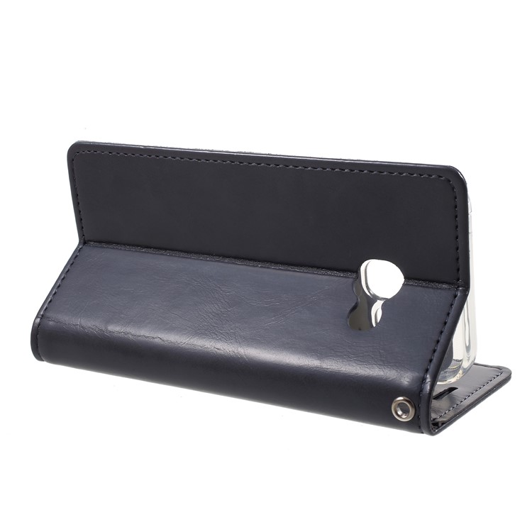 MERCURY GOOSPERY Blue Moon for Samsung Galaxy A3 (2017) A320 Leather Wallet Shell with Stand - Dark Blue-5