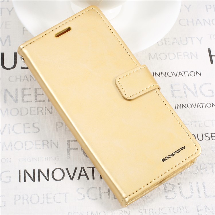 MERCURY GOOSPERY Blue Moon Stand Leather Wallet Case for Samsung Galaxy S8 Plus SM-G955 - Gold-3