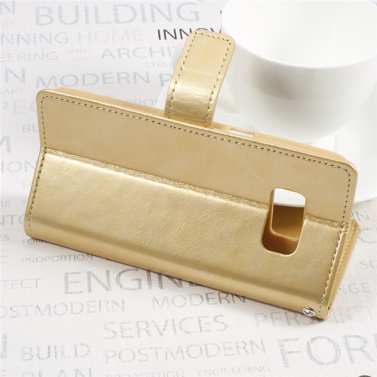 MERCURY GOOSPERY Blue Moon Stand Leather Wallet Case for Samsung Galaxy S8 Plus SM-G955 - Gold-5
