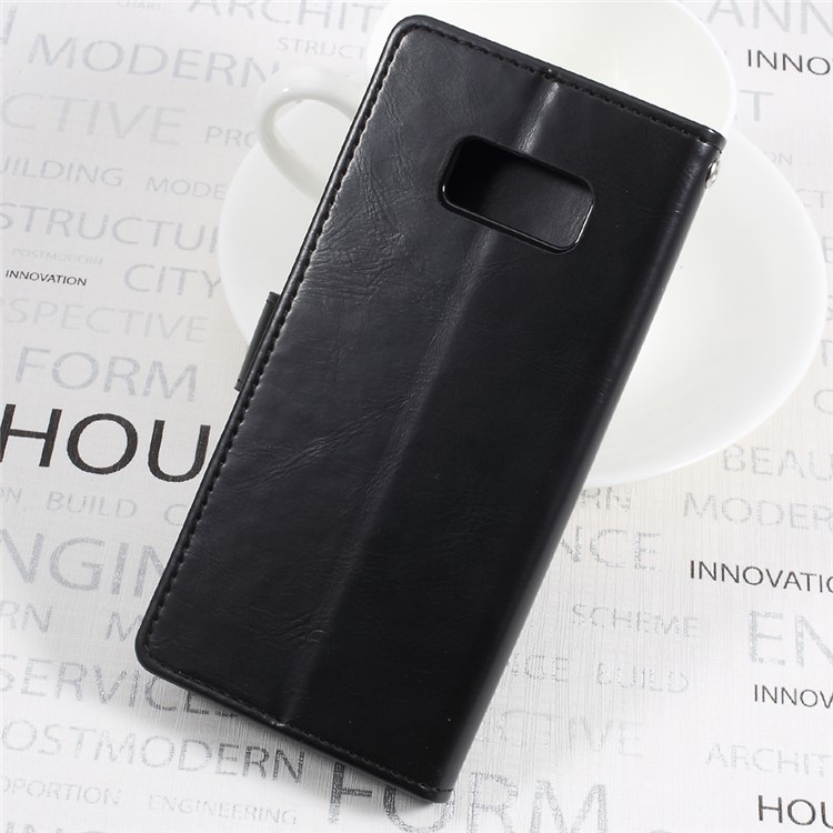 MERCURY GOOSPERY Blue Moon for Samsung Galaxy S8+ SM-G955 Stand Leather Wallet Mobile Shell - Black-2
