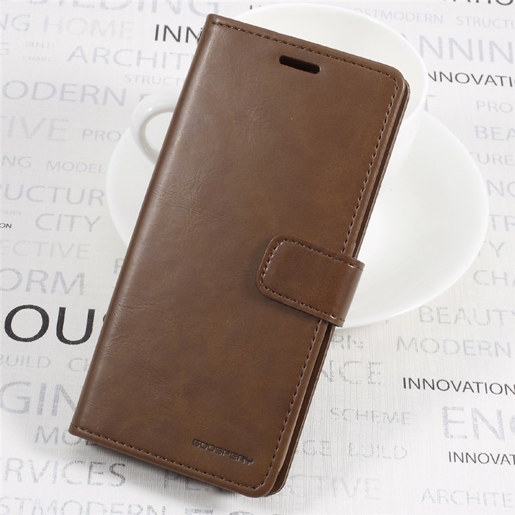 MERCURY GOOSPERY Blue Moon Stand Leather Wallet Folio Case for Samsung Galaxy S8+ SM-G955 - Brown-1