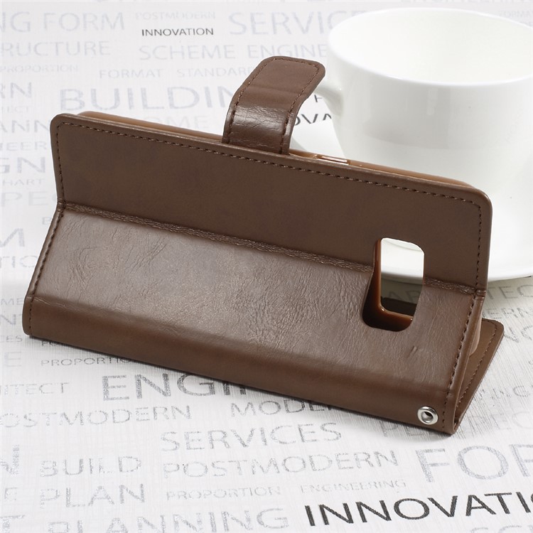 MERCURY GOOSPERY Blue Moon Stand Leather Wallet Folio Case for Samsung Galaxy S8+ SM-G955 - Brown-5